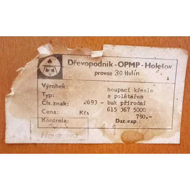 Vintage Rocking Chair from Drevopodnik Holesov, Czechoslovakia, 1960s For Sale - Image 13 of 14