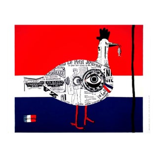 1986 Roger Bezombes 'Mutation' Contemporary Blue,Red,White France Lithograph For Sale