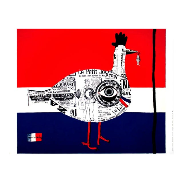 1986 Roger Bezombes 'Mutation' Contemporary Blue,Red,White France Lithograph For Sale