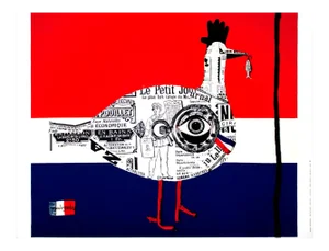 1986 Roger Bezombes 'Mutation' Contemporary Blue,Red,White France Lithograph