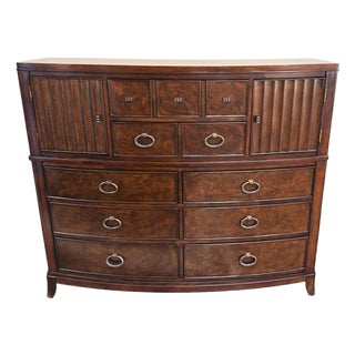 Universal Furniture Transitional Burled-Finish Gentleman’s Chest For Sale