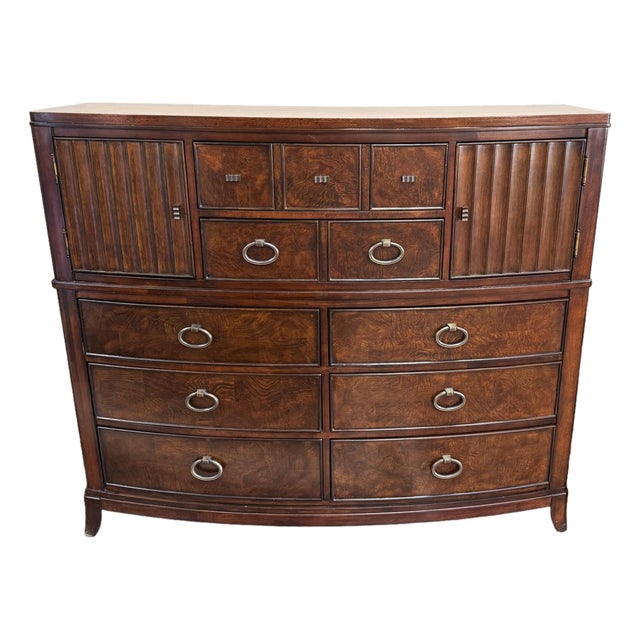 Universal Furniture Transitional Burled-Finish Gentleman’s Chest For Sale