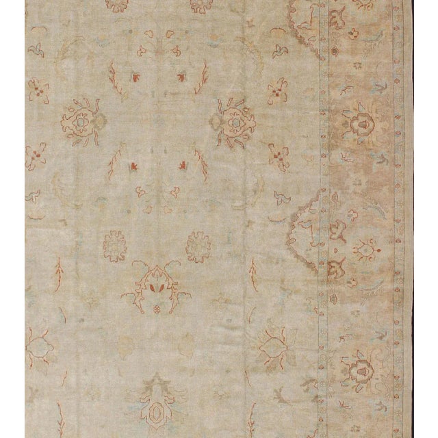 Large Turkish Oushak Rug With Pastel Colors and All-Over Floral Design For Sale - Image 4 of 13