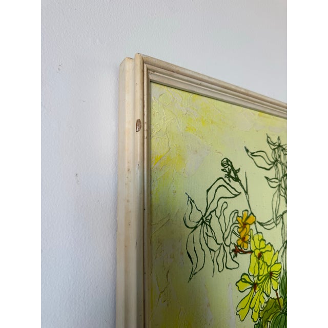 1970s Vintage Impressionist Still Life - Floral Bouquet in Vase Oil on Canvas Painting, Signed For Sale - Image 10 of 11