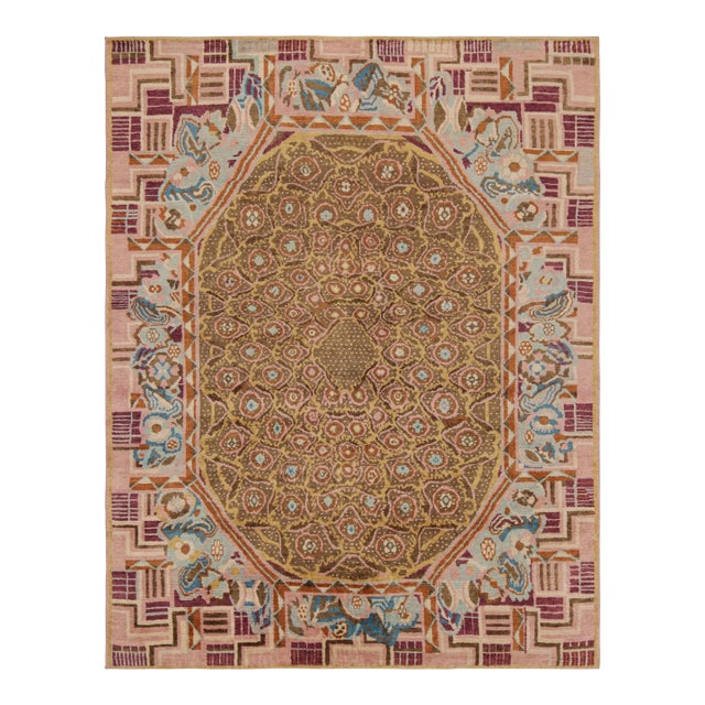 Rug & Kilim’s French Art Deco Style Rug with Polychromatic Geometric Patterns - 8x10 For Sale