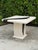 1990 Postmodern Pedestal Accent Table With Black & Brass Inlay For Sale - Image 9 of 11