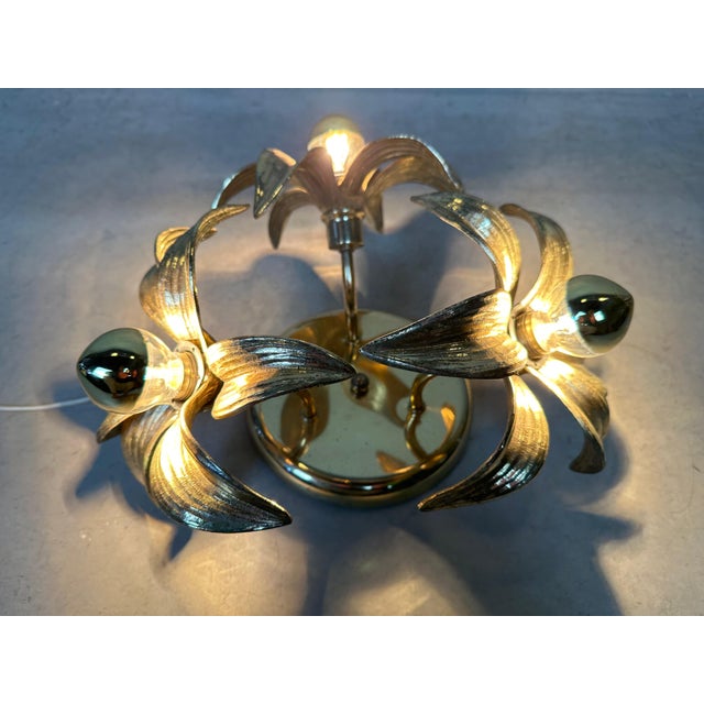 Vintage Hollywood Regency Flower Ceiling Lamp, 1970s For Sale - Image 6 of 9