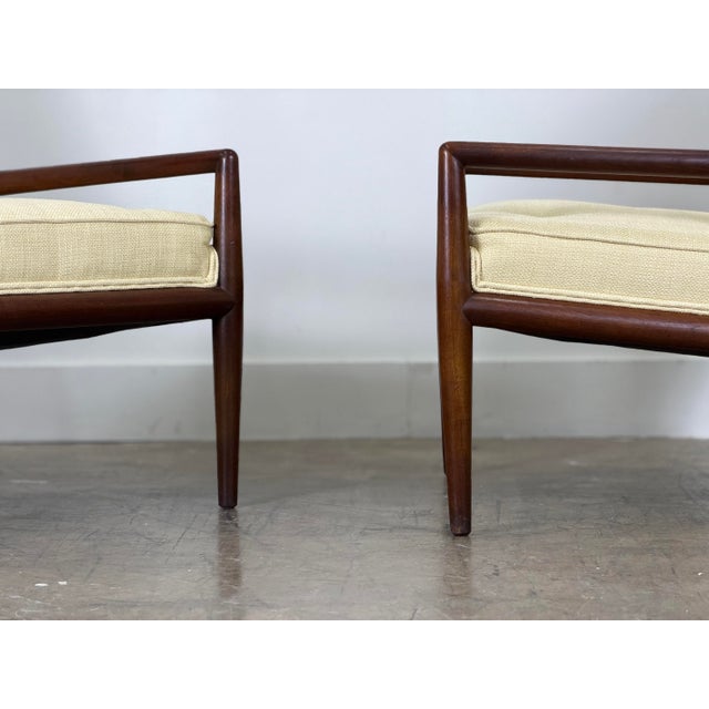 Mid-Century Modern 1950s Pair WWZ Chairs by t.h. Robsjohn-Gibbings for Widdicomb - Mid-Century Walnut Lounge Chairs For Sale - Image 3 of 12