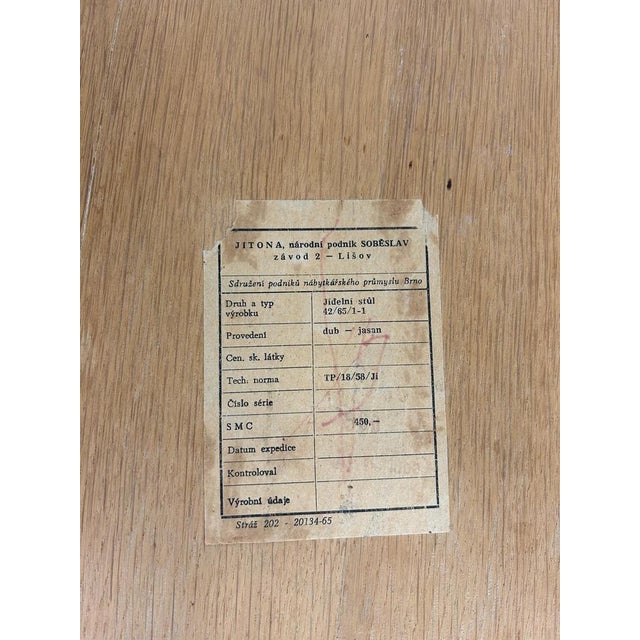 Brown Mid-Century Modern Dining Table attributed to Nepožitek and Landsman for Jitona, 1960s For Sale - Image 8 of 13