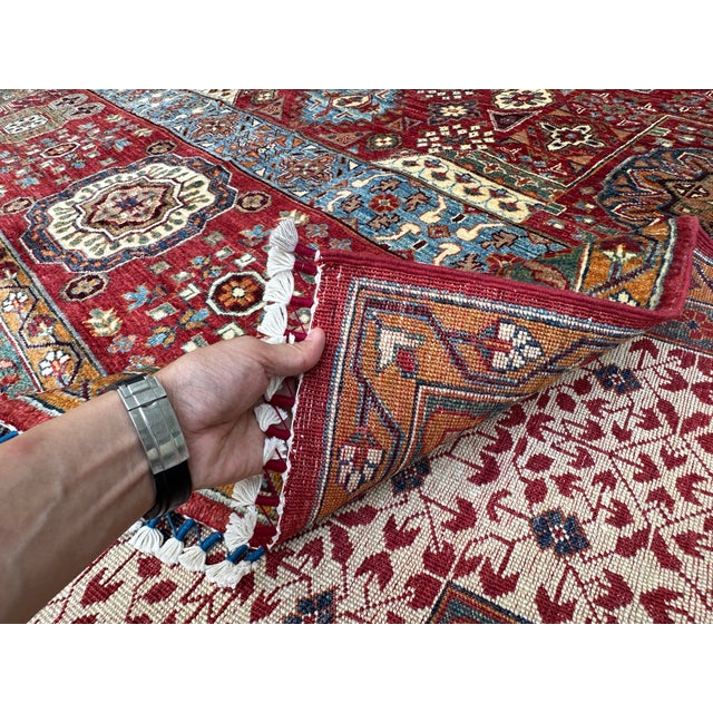 Hand-Knotted Afghan Meshhed Style Wool Area Rug - 9'0" X 12'2" For Sale - Image 14 of 14