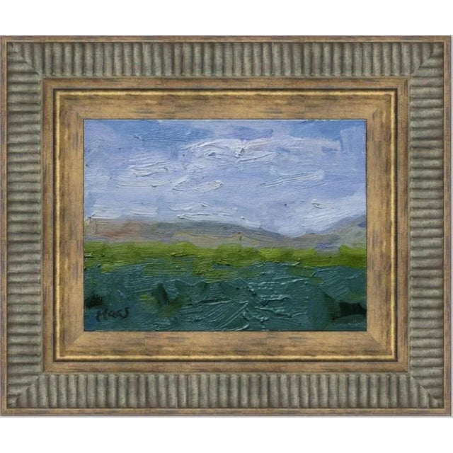 Blue Expressionist Landscape Oil Painting by L Haas For Sale - Image 8 of 8