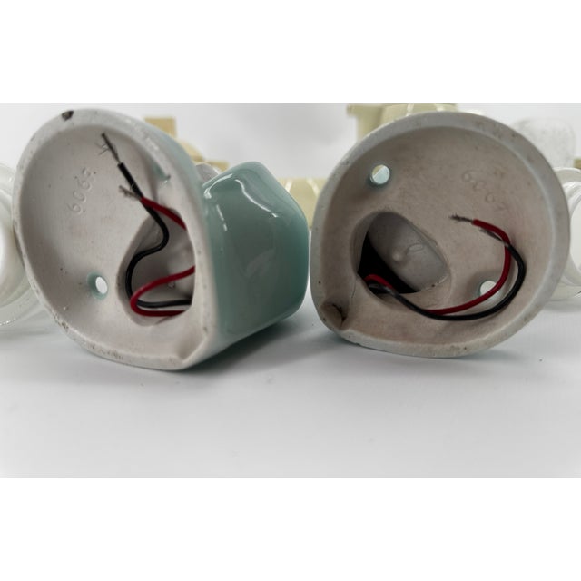 Aqua Ceramic Aqua Blue Green Wall Lamp by Wilhelm Wagenfeld for Lindner, 1958 For Sale - Image 8 of 14