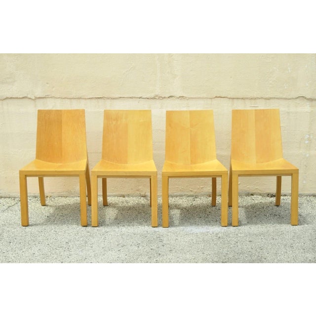 Vintage Postmodern Dakota Jackson Style Maple "Library" Dining Side Chairs - Set of 4. Listing includes (4) side chairs...