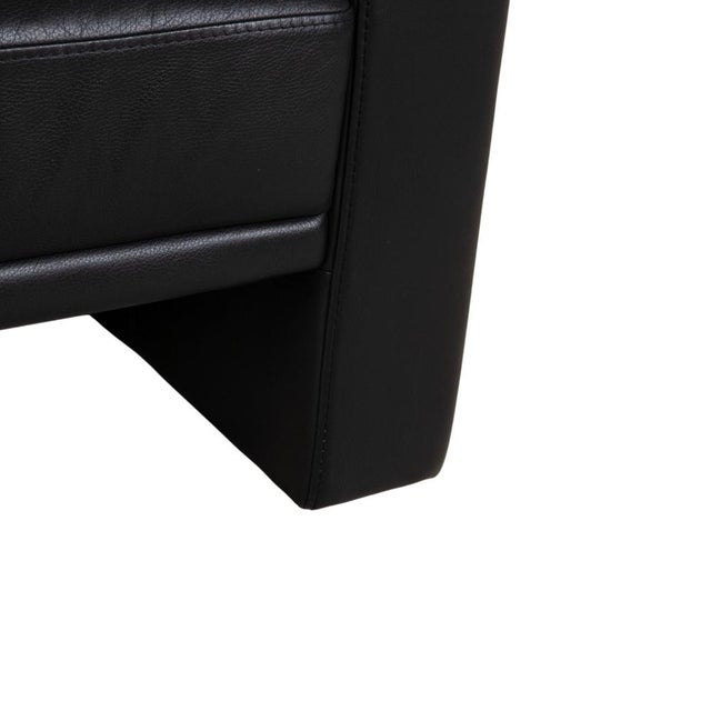Modern Visavis Leather Three-Seater Black Sofa by Brühl For Sale - Image 3 of 13