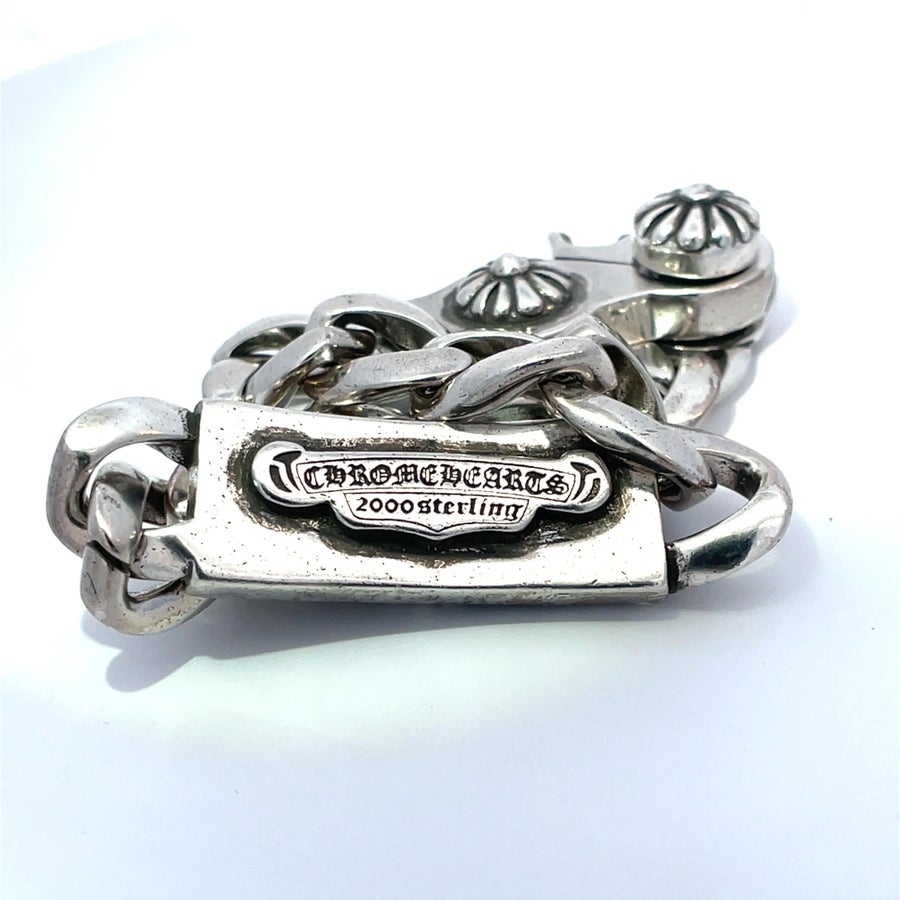 Chrome Hearts S925 Chain Cross Bracelet With Lobster Clasp | Chairish