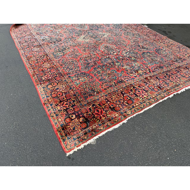 8ft 8in × 12ft Persian Sarouk Area Rug For Sale - Image 17 of 17
