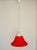 Space Age Pendant Light in Red Glass, 1970s, in Very Good conditions. Designed 1970 to 1979 Up to 250V (Europe/UK...