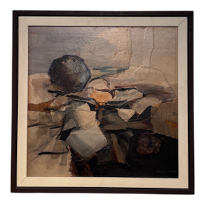 California Artist Alexander Nepote Mixed Media Modern Abstract Painting 1962