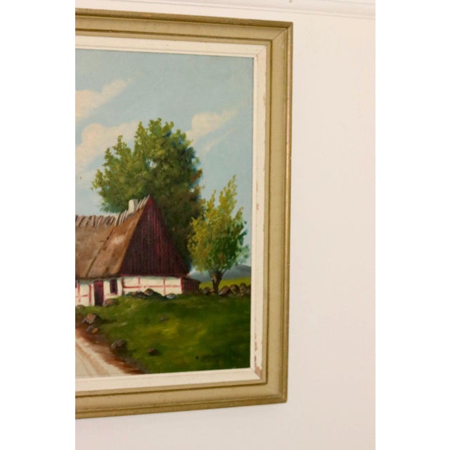 E Johansson, Large Landscape with Farmhouse, 1960s, Oil on Canvas, Framed For Sale - Image 4 of 11
