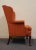 Wood Sherrill Furniture Traditional Striped Salmon Upholstered Accent Wingback Arm Chair For Sale - Image 7 of 11