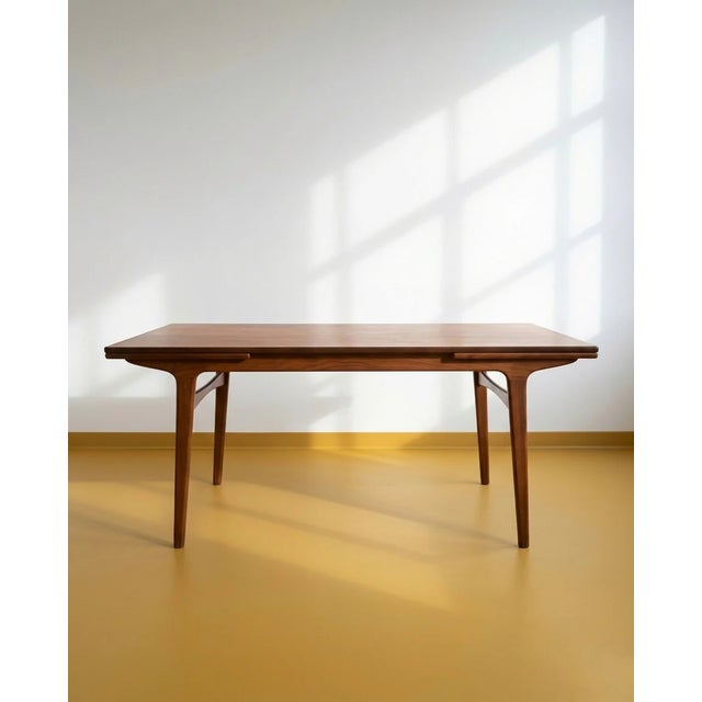 Wood Rectangular Extendable Danish Teak Table by Johannes Andersen, 1960s For Sale - Image 7 of 7