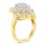Contemporary 10K Yellow Gold Diamond Cocktail Ring (3/4 Cttw, I-J Color, I2-I3 Clarity) - Size 8 For Sale - Image 3 of 6