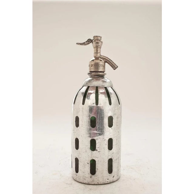 Glass Vintage Seltzer Bottles in Basket - Set of 6 For Sale - Image 7 of 9