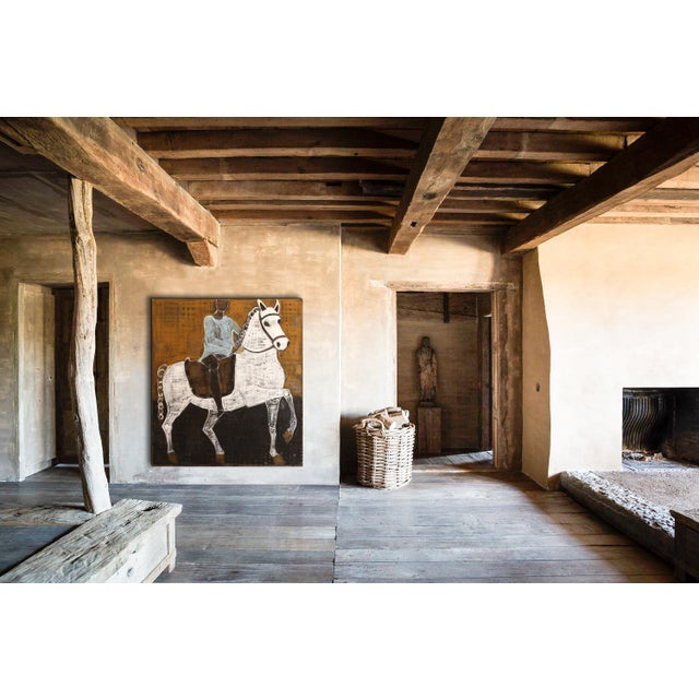 Contemporary Large Horse Oil Painting. Equestrian Painting 200 X 180 Cm For Sale - Image 4 of 12