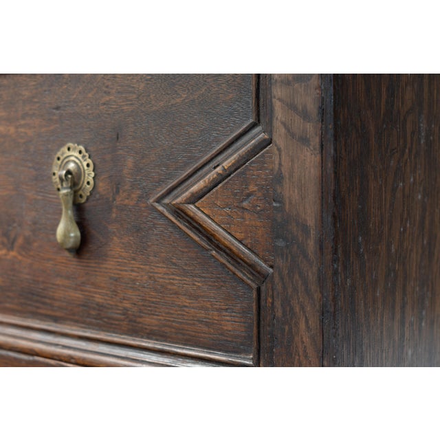 Wood Jacobean Style Oak Chest, 1900 For Sale - Image 7 of 8