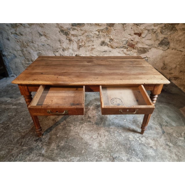 Antique French Oak Table with Drawers, 1900s For Sale - Image 6 of 17