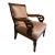 Empire Revival Leather and Mahogany Library Armchair – Circa 1900 For Sale