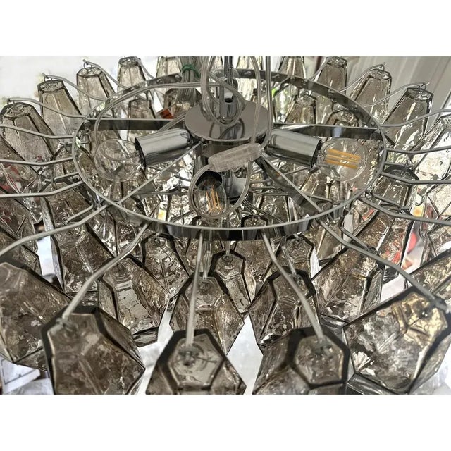 Chandelier with Fume Poliedri Murano Glass by Simoeng For Sale - Image 6 of 8