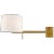 Barbara Barry for Visual Comfort Signature Sweep Medium Right Articulating Sconce in Soft Brass with Linen Shade For Sale