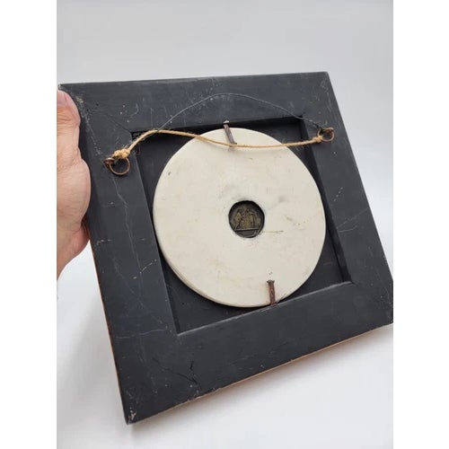 Wood Rare Antique 19th C Enrico Braga Tondo Relief Plaque With Perfugium Regibus Coin For Sale - Image 7 of 12