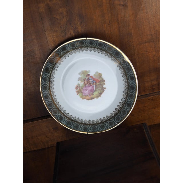 Mid 20th Century Mid-20th French Lucien Engel Fragonnard Plate With Gallant Scene For Sale - Image 5 of 11