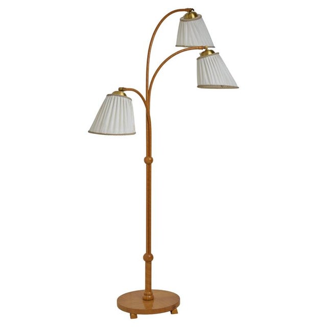 Vintage Modern Scandinavian Swedish Floor Lamp with Three Light Sources, 1940s For Sale - Image 9 of 9