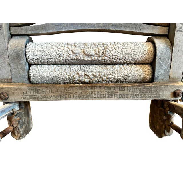 Late 19th Century Original Anchor Lovell Manufacturing Co. Manual Crank Laundry Clothes Wringer For Sale - Image 10 of 14