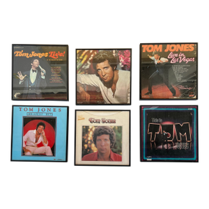 Vintage Tom Jones Records & Album Sleeve Framed Set of 6