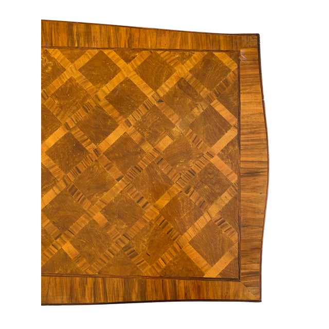 Sleek Italian Parquetry Inlay Writing Desk, Made in Italy For Sale - Image 10 of 18