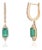 Art Deco 1.96ct Emerald Diamond Huggie Drop Earrings in 14k Yellow Gold- A Pair For Sale