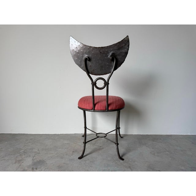 1980s 1980’s Vintage Handmade Brutalist Metal Sculptural Accent Chair For Sale - Image 5 of 8