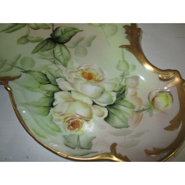 1900 - 1909 Antique Hand Painted Limoges Franch Porcelain Dresser Tray For Sale - Image 5 of 7