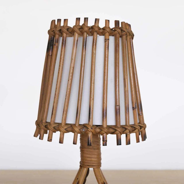 1960s French Rattan Table Lamp For Sale In Los Angeles - Image 6 of 9