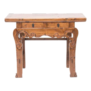 Petite Chinese Two-Drawer Carved Altar, C. 1850
