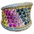 Natural Multi sapphire Blue, Pink Yellow Green Sapphire & Dia ring in 14k Gold For Sale - Image 15 of 18