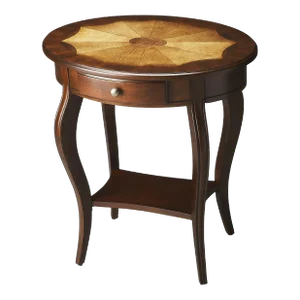 Jeanette Oval Side Table, Dark Brown