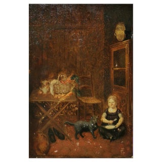 European School Artist, Figurative Scene, Oil on Panel, 18th Century For Sale