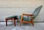 DESCRIPTION: Classic, streamline, elegant "Danish Modern" mid century designed teak oak (?) adjustable reclining lounge...