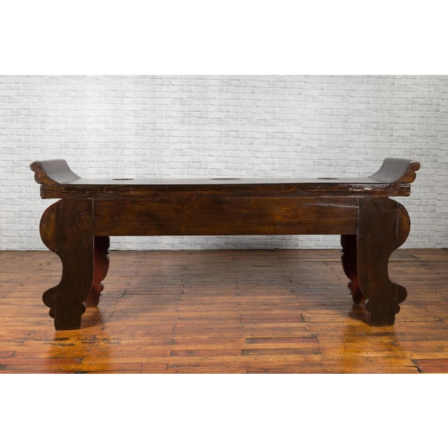 Mid 19th Century Chinese Qing Dynasty Carved Console Table with Mythical Animals For Sale - Image 9 of 13