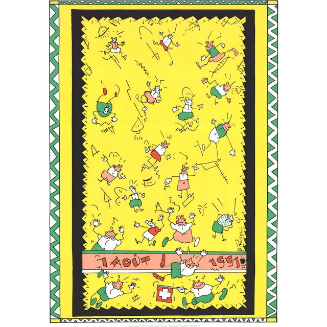 Artist: Gerald Poussin Title: Confederation Helvetique 700th Anniversary Year: 1991 Signed: No Medium: Serigraph Paper...